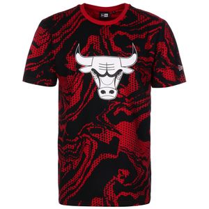 New Era NBA Chicago Bulls Oil Slick AOP T-Shirt Herren Erwachsene schwarz / rot XS