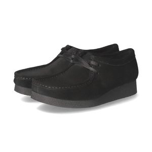 Clarks Damen Halbschuhe WALLABEE Schwarz RaulederGröße:5