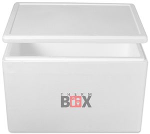 Styroporbox 61W | Wand: 3,0cm | Volumen: 61,5L | Innenmaß:53x33x34cm | Weiß Isolierbox Thermobox Kühlbox Warmhaltebox