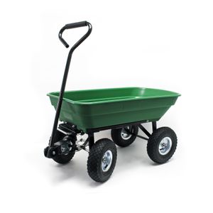 Wiltec Gartenwagen mit Kippfunktion bis 200 kg, Handwagen mit 50 l Volumen, Bollerwagen für Gartenarbeit, Handkarren für u. a. Rasen, Kies u. Schlamm