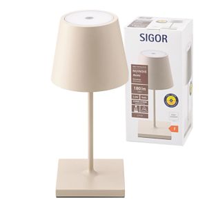 SIGOR LED dobíjecí stolní lampa "NUINDIE MINI" INDOOR & OUTDOOR 2,2W 827 (teplý tón-extra) Dune beige