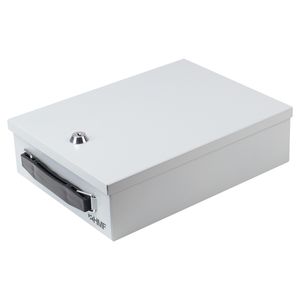 HMF 140-07 Dokumentenkassette DIN A5, Dokumentenbox, Metallkiste, 27 x 20,5 x 8 cm, lichtgrau
