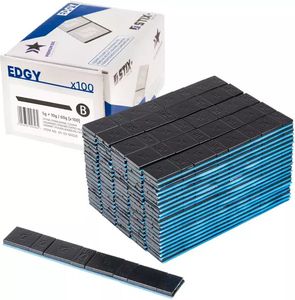 100 Streifen STIX Klebegewichte 60G (5+10G), Stahl, verzinkt, schwarz