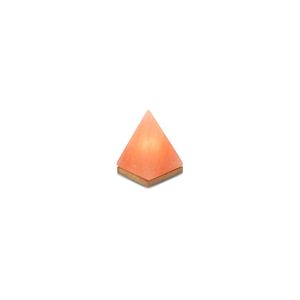 Salzleuchte "Pyramide" , Dekoleuchte aus Salz mit Holzsockel, Salzlampe mitienda