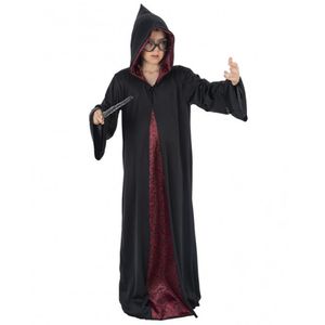 Zauberer "Harry" Magier Kostüm für Kinder - Robe Schwarz / Rot Variante: 140
