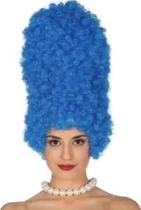 Perücke Blau Hochsteckfrisur Madame Mega-Mähne 40 cm Comic-Style für Damen