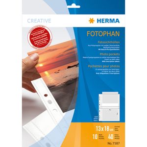 HERMA Fotophan Fotosichthüllen 13x18 cm quer weiß 10 Hüllen - Transparent - Weiß - Polypropylen (PP) - Porträt - 230 mm - 310 mm - 10 Stück(e)