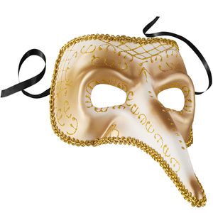dressforfun Venezianische Maske mit langer Nase und Verzierungen - gold