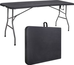 Klapptisch Buffettisch Gartentisch 180cm Campingtisch klappbar Garten - Schwarz