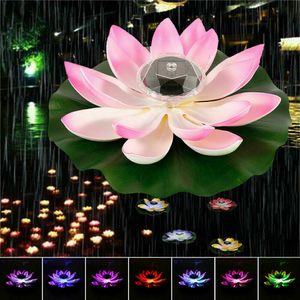 Miixia LED Solar Lotuslampe 7 RGB Teich Licht Gartenteich Seerose Schwimmende Lotus DE