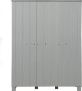 WOOOD Dennis Kleiderschrank aus Kiefer, 3-Türig, Grau