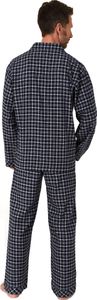 Herren Flanell Pyjama Schlafanzug zum durchknöpfen - auch in Übergrössen - 222 101 15 851 ; grau , 50