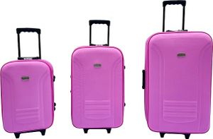 Reisekoffer Stoffkoffer Trolley Gepäck Set 3 tlg. Travel Rollkoffer Hangepäck Pink Reisekoffer Stoffkoffer Trolley Gepäck Set 3 tlg. Travel Rollkoffer Hangepäck Pink
