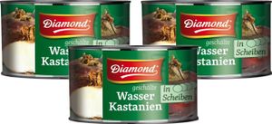 3er-Pack DIAMOND geschälte Wasserkastanien in Scheiben 227g / 140g Abtropfgewicht