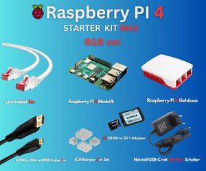 Raspberry Pi 4 Computer Modell B, Starter Kit 8GB RAM MAX