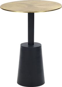 BELIANI Beistelltisch Gold Aluminium Rund 36 cm Antik-Optik mit Schwarzem Säulenfuß Modern Einbeinig Wohnzimmer Ausstattung Möbel Blumenständer