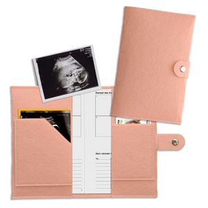 kwmobile Hülle für Mutter-Kind-Pass aus Filz - Cover für österreichischen Mutterpass - Schutzhülle mit extra Fächern - Altrosa
