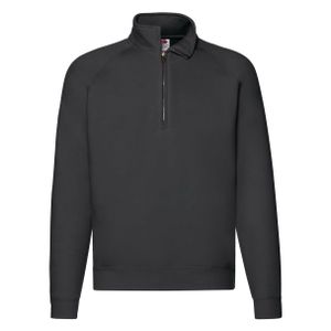 Herren Zip Neck Premium Sweatshirt, 70% Baumwolle, , zahlreiche Größen und Farbvarianten (Schwarz, XL) FRUIT OF THE LOOM