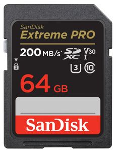 Sandisk SDSDXXY-064G SDXC Extreme PRO Class 10 UHS-I U3 V30 SDXC Speicherkarte, 64 GB, Class 10 / UHS-III