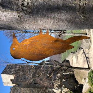 Baumstecker Specht aus Metall in Rost Optik - Deko Gartenfiguren groß