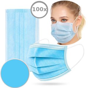 100x Einwegmaske Atemschutzmaske Gesichtsmaske Schutzmaske Mundschutz Atemschutz Einweg Maske Einweg-Masken infektionsschutz Schutz  3-lagig