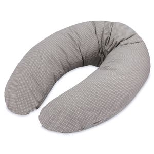 Seitenschläferkissen 165 x 70 cm Komfortkissen Baumwolle - Schlafkissen mit Bezug Seitenschläfer Body Pillow mit Reißverschluss Pünktchen auf Grau
