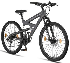 Rower górski Licorne Bike Strong 2D Premium w rozmiarach 26, 27,5 i 29 cali - rower dla chłopców, dziewcząt, kobiet i mężczyzn - przednie i tylne hamulce tarczowe - 21-biegowa przekładnia Shimano -