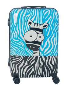 Xonic Design Reise-Koffer aus Polycarbonat-Hartschale - hochwertiger Trolley mit Zahlenschloss in M-L-XL oder Set (Zebra L, mittel)