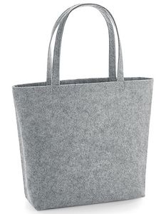 BagBase Einkaufstasche Felt Shopper BG721 Grau Grey Melange 49 x 39 x 13,5 cm