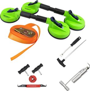 Windschutzscheiben Reparatur Satz Ausbau Werkzeug Set + Doppel-Gummisauger Gurt