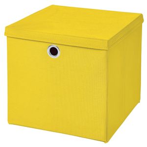 1 Stück Gelb Faltbox 28 x 28 x 28 cm  Aufbewahrungsbox faltbar mit Deckel
