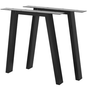 MetaloPro 2 Stück Tischbeine-Metall Schwarz 72cm I Tischkufen Esstisch-Beine Schwerlast Tisch-Gestell Tisch-Untergestell Möbelfüße Tischfüße, Couchtisch Esstisch Wohnzimmertisch Schreibtisch