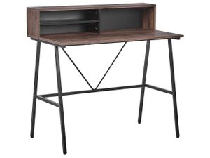 BELIANI Schreibtisch heller Holzfarbton Spannplatte/Metall mit Ablage 100x50 cm Büro Kinderzimmer Schule
