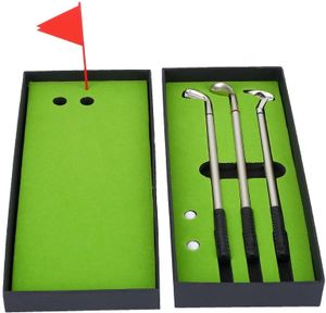 Golf Pen Golfbälle Set, Mini Desktop Golfball Stift Geschenk Golfstifte Set, Mini Golf Kugelschreiber und Flag Geschenkbox Schrein Dekorationen für Golfer Fans