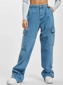 DEF - Damen Cargo Loose Fit Jeans - LIGHT BLUE DENIM - XS