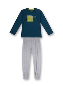 Sanetta Jungen Schlafanzug Set 2-tlg. - lang, Pyjama, Kinder, Teens, 128-176 Blau 140