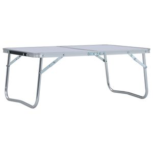 vidaXL Skladací kempingový stôl biely hliník 60 x 40 cm