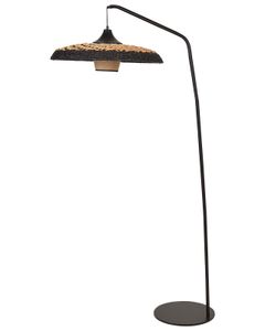 BELIANI Stehlampe Schwarz u. Beige aus Papierschnur 170 cm Hoch Boho Stil für Wohnzimmer Schlafzimmer Flur
