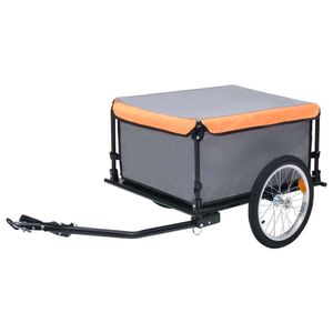 vidaXL Přívěs za jízdní kolo šedý a oranžový 65 kg