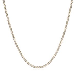 Hip-Hop einreihige Diamant-Zirkon-Halskette, Tenniskette, 3 mm, Kupfer, besetzt, Diamant, Straße, beliebte Halskette (golden)
