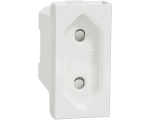 Zásuvka Schneider Electric Nová Unica NU303118 pre ploché vidlice biela