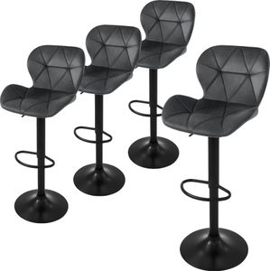 ML-Design 4er Set Barhocker Tresenhocker 360° drehbar, Gepolsterter Barstuhl mit Rückenlehne und Fußstütze, 59-79 cm