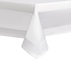 DecoHomeTextil Tischdecke 100% Baumwolle Damast Gastro Edition Weiß Feinste Vollzwirn Qualität Eckig 90x90 cm