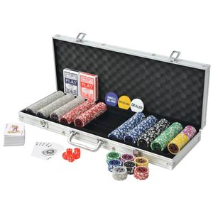 Pokerkoffer/Pokerset mit 500 Laserchips Aluminium "CLORIS"