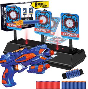 Elektronische Zielscheibe für Pistole, Digitales Ziel mit Spielzeug Pistole Auto Rücksetzung