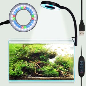 LED Aquarium Beleuchtung 6W 48LEDs, Aquarium Lampe Fisch Tank Licht, USB Aquarium Clip Lampe mit 3 Beleuchtungsmodi & 10 Helligkeitsstufen
