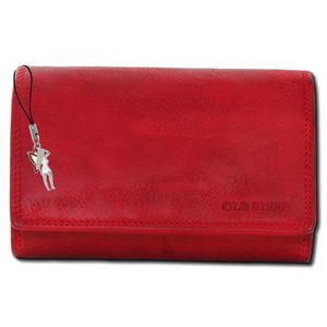 Old River Kožená dámska peňaženka s vreckovkou červená 15x4x10cm OPD421R