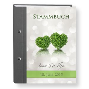 Stammbuch der Familie Tree grau personalisierte Stammbücher A4 Familienstammbuch Trauung Stammbaum Hochzeits Trauung Herz Natur