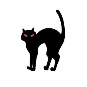 Gartenkatze Scarer Halloween Dekoration Schwarze Katze Statue Katze Abstoßungsmittel Abschreckungsmittel-D