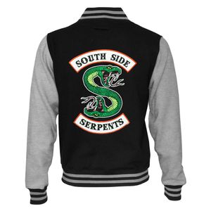 Riverdale - South Side Serpents Varsity-Jacke (US-College-Stil) für Damen PG1007 (2XL) (Schwarz/Grau meliert)
